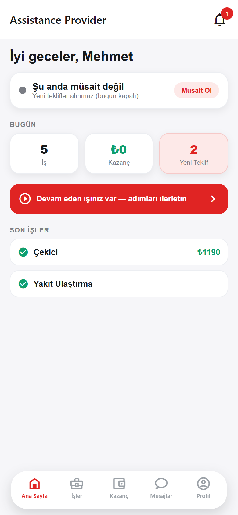 Sağlayıcı paneli